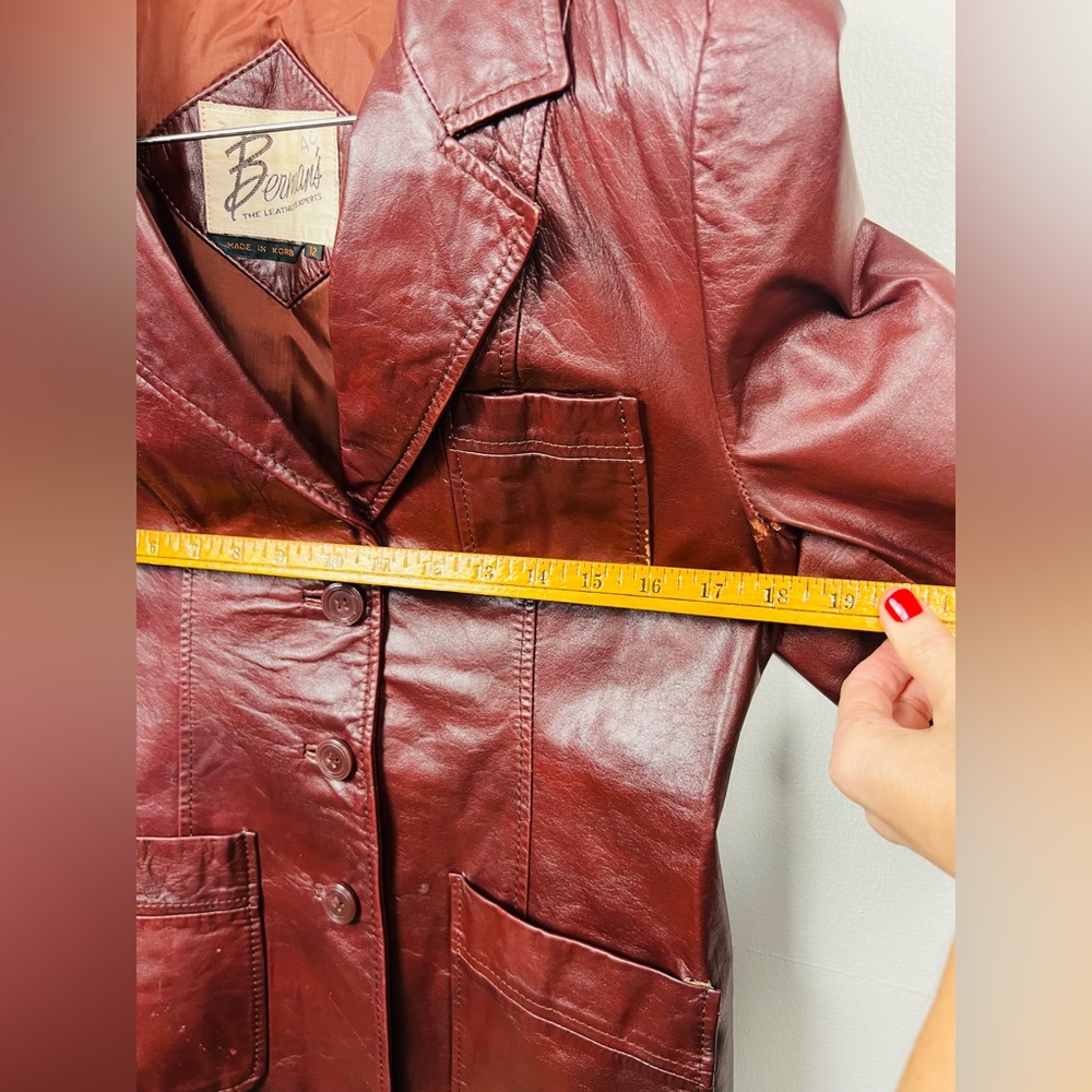Vintage Berman’s Oxblood Leather Blazer — Size L - Picture 12 of 16